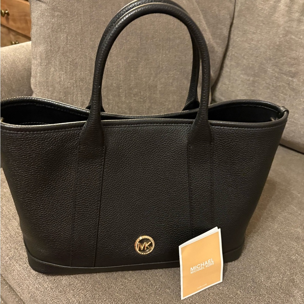 MICHAEL Michael Kors Black Tote with Gold Accent